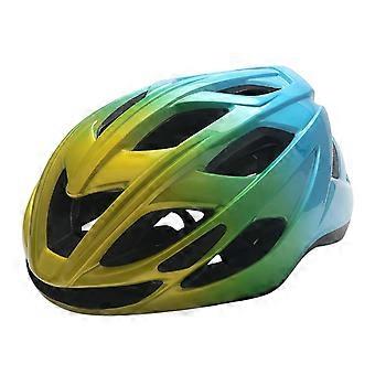 Yellow Bike Helmet with Polycarbonate Shell and Rechargeable LED Light for Commuting