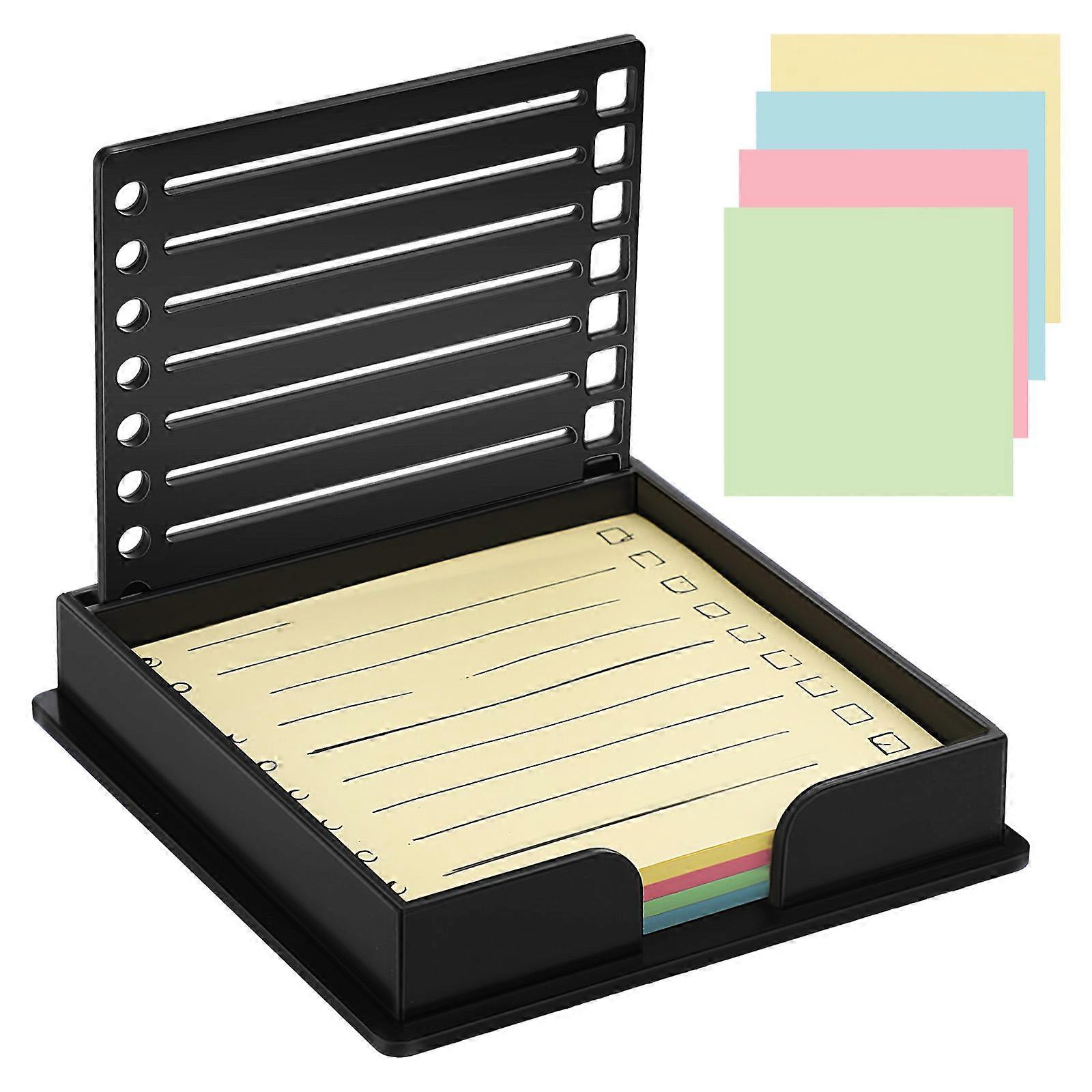 Memo Note Stencil Template with Sticky Holder – Compact & Sturdy Desk Organizer for Efficient Note Storage, Office & Study Use