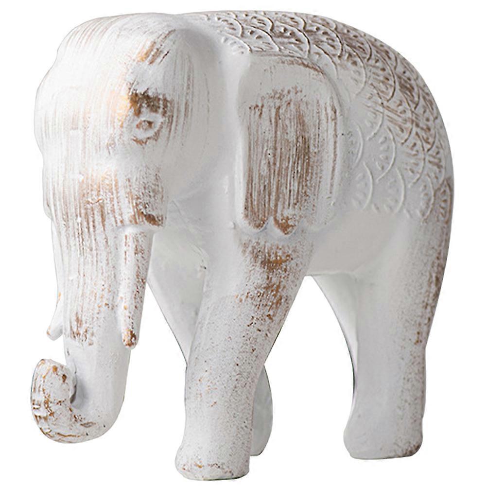 Modern Minimalist White Resin Elephant Sculpture for Home and Office – Compact Desktop Animal Decor Figurine for Friends and Family