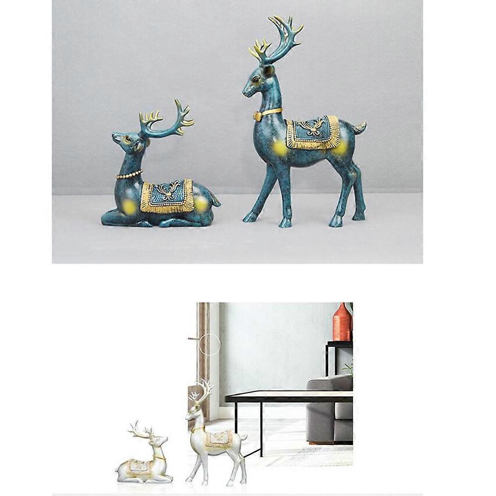 Home Decor Elk Shape Resin Ornaments Modern Style White 18x30x10 Cm Office Decoration For Bedroom 1 Pair