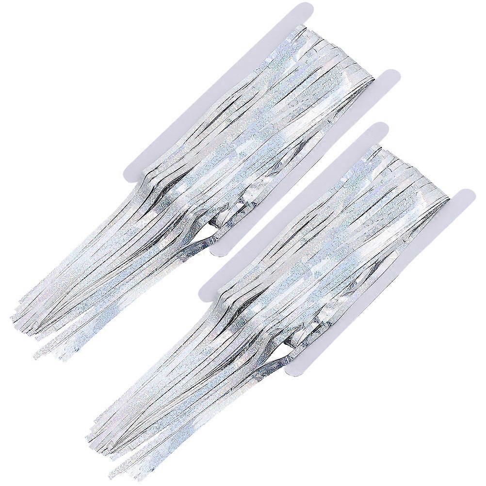 Party Tassel Curtain Background Wall Arrangement Baby Shower Holiday 250cm X 100cm 2Pcs