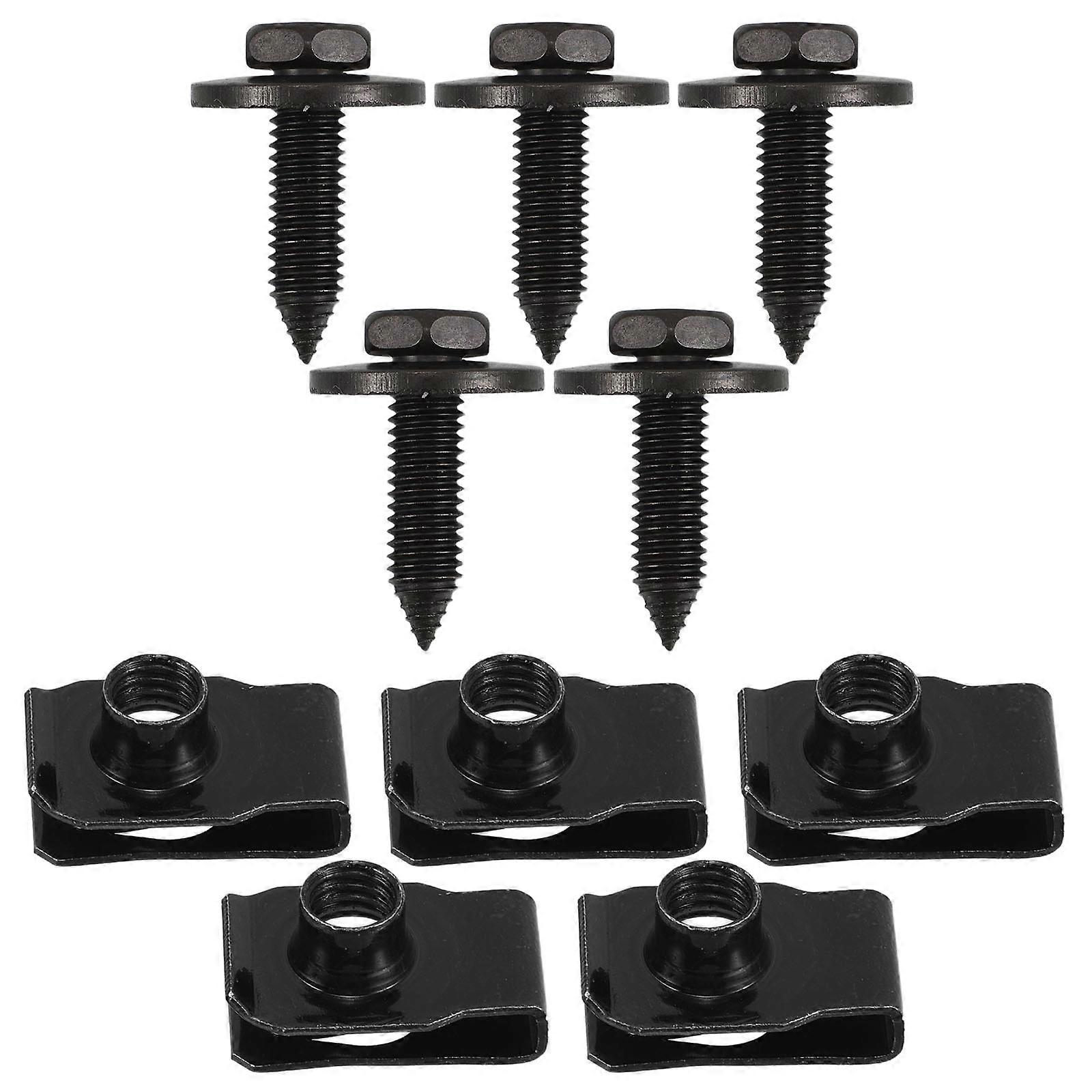 Auto Body Clips Bolts And U-Nuts Multi-Specification Fasteners For Professional Mechanics 10Pcs