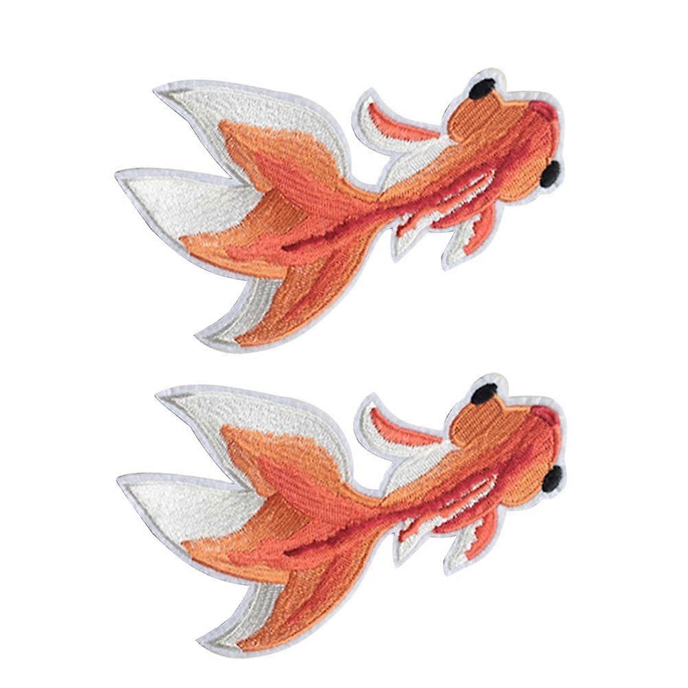 It looks like you're listing a product description or title for **embroidered cloth patches**, specifically **fish themed sew on applique patches**.