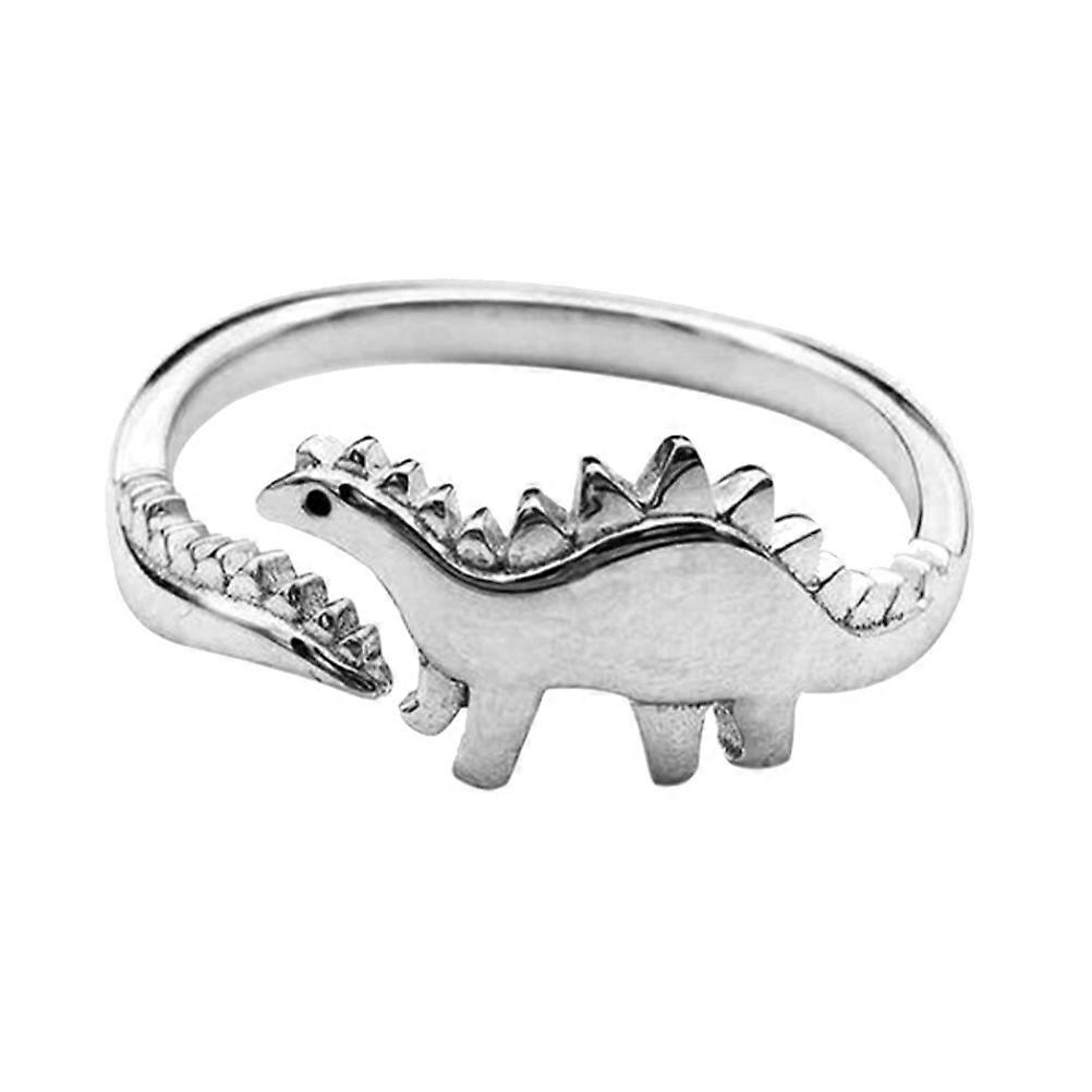 Stylish Dinosaur Design Ring for Decor Made of Durable Alloy in Silver Color One Size Fits All