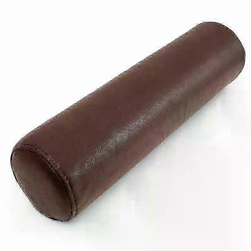 Cylindrical Lumbar Pillow for Sofa & Office, Brown, 12x60cm