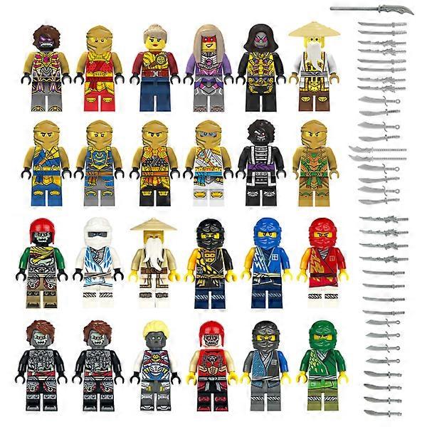 Set mit 24 go Minifiguren Kai Jay Sensei Wu Master Building bunt one size