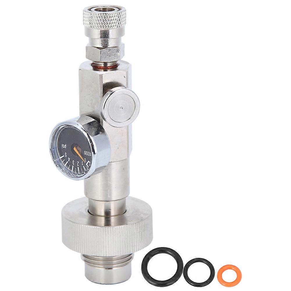 Adaptateur de valve de charge haute pression pour bouteille d'oxygène de plongée hexagonale en acier inoxydable