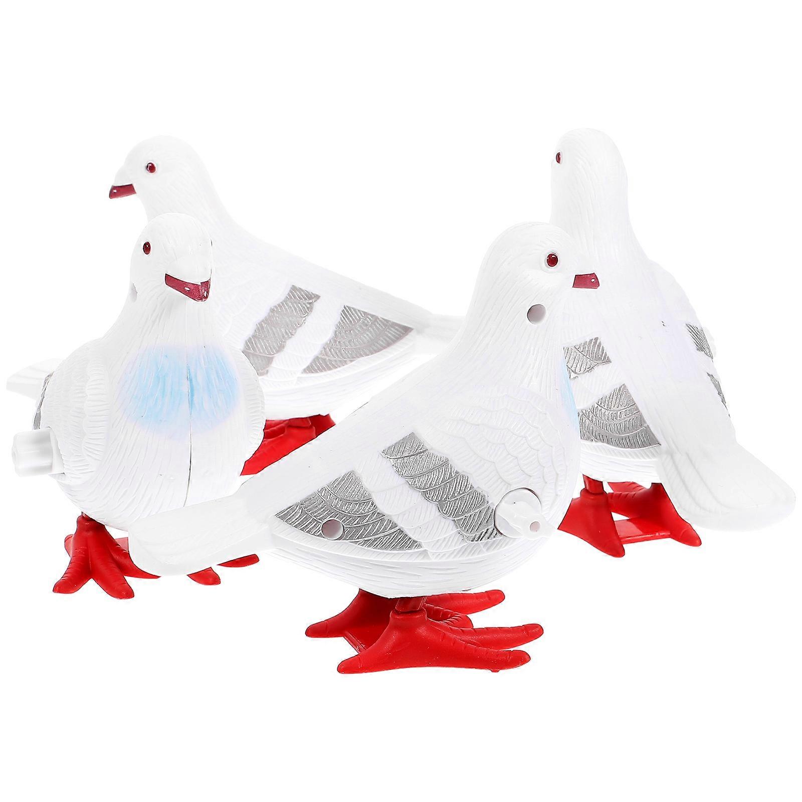 4pcs Wind Up Cartoon Pigeon Adorable Jumping Model for Fun Play, Enhances Coordination & Imagination