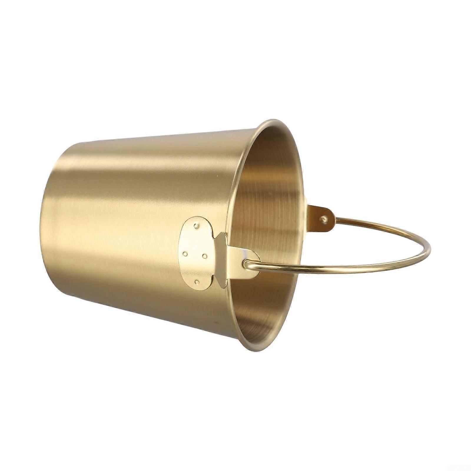Portable Stainless Steel Ice Bucket for Snacks, 700ml, Gold Color, Includes Handle for Easy Transport, Perfect for Gatherings