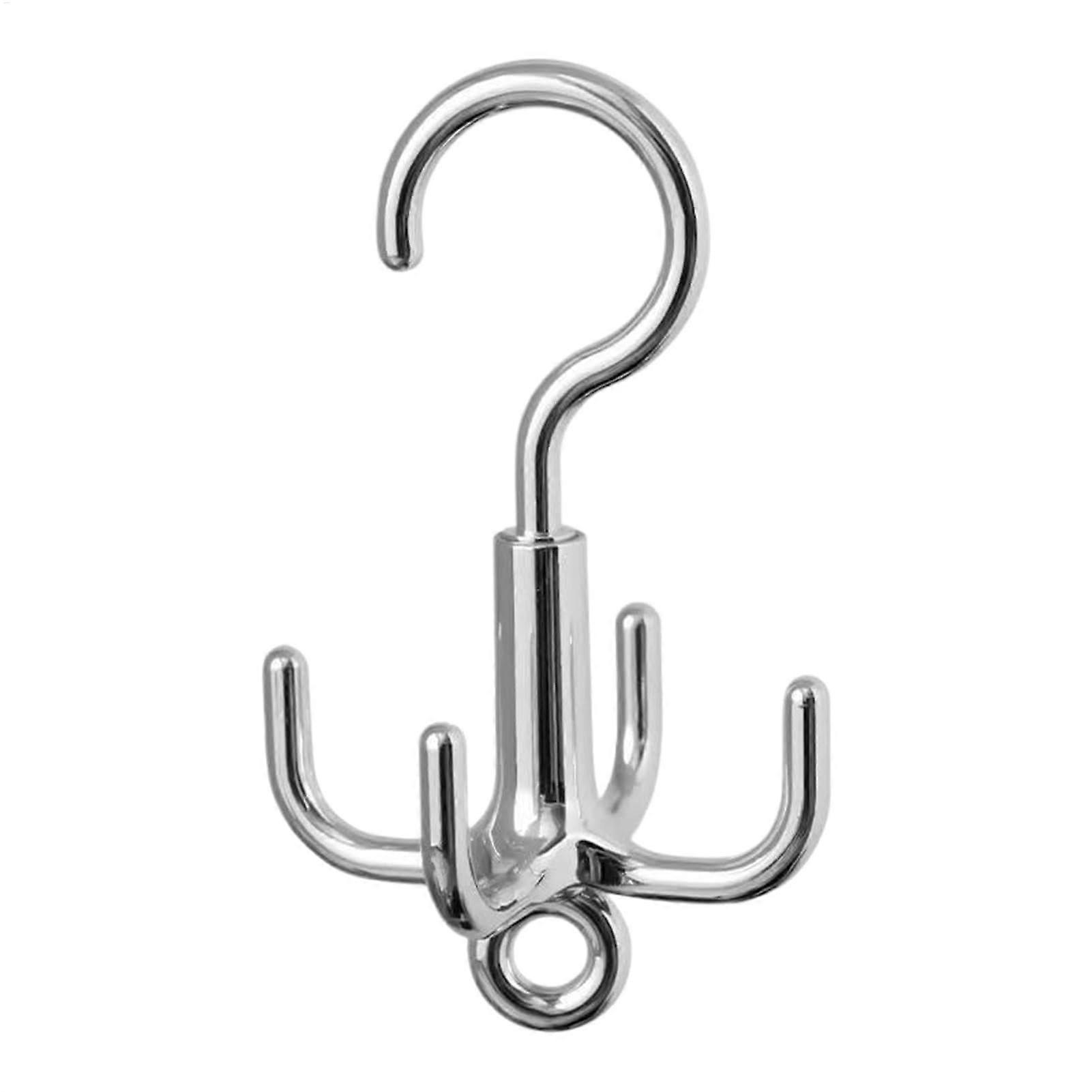 360-Degree Rotating Holder with 4 Hooks | Wallet Organizer, Space-Saving Bag Storage, Accessory Rack for Closet