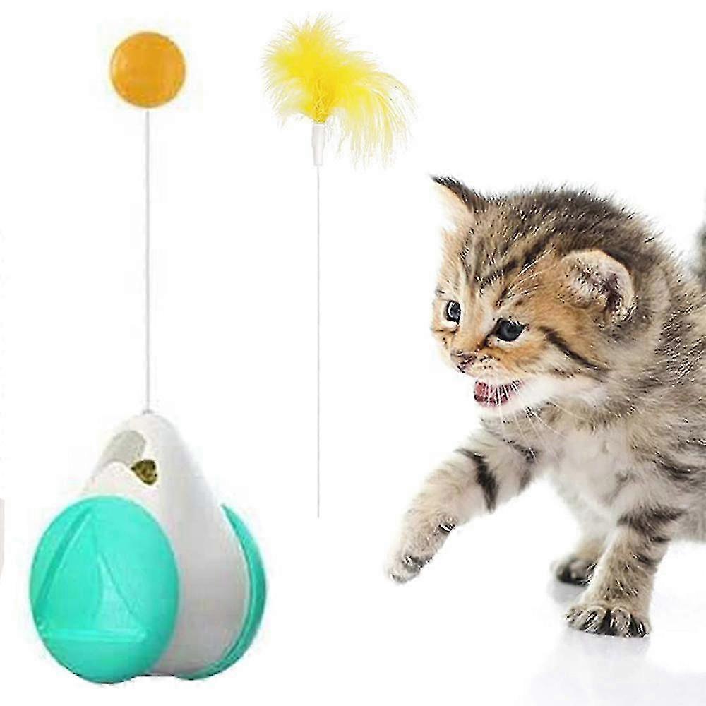Interactive Roller Cat Toy with Catnip Feather Ball for Indoor Cats – Fun Chasing Exercise Puzzle for Kittens