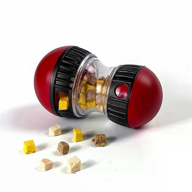 Jouet pour chien rotatif à alimentation lente - Distributeur de friandises interactif pour petits chiens, jouet de stimulation mentale en plastique durable avec deux compartiments