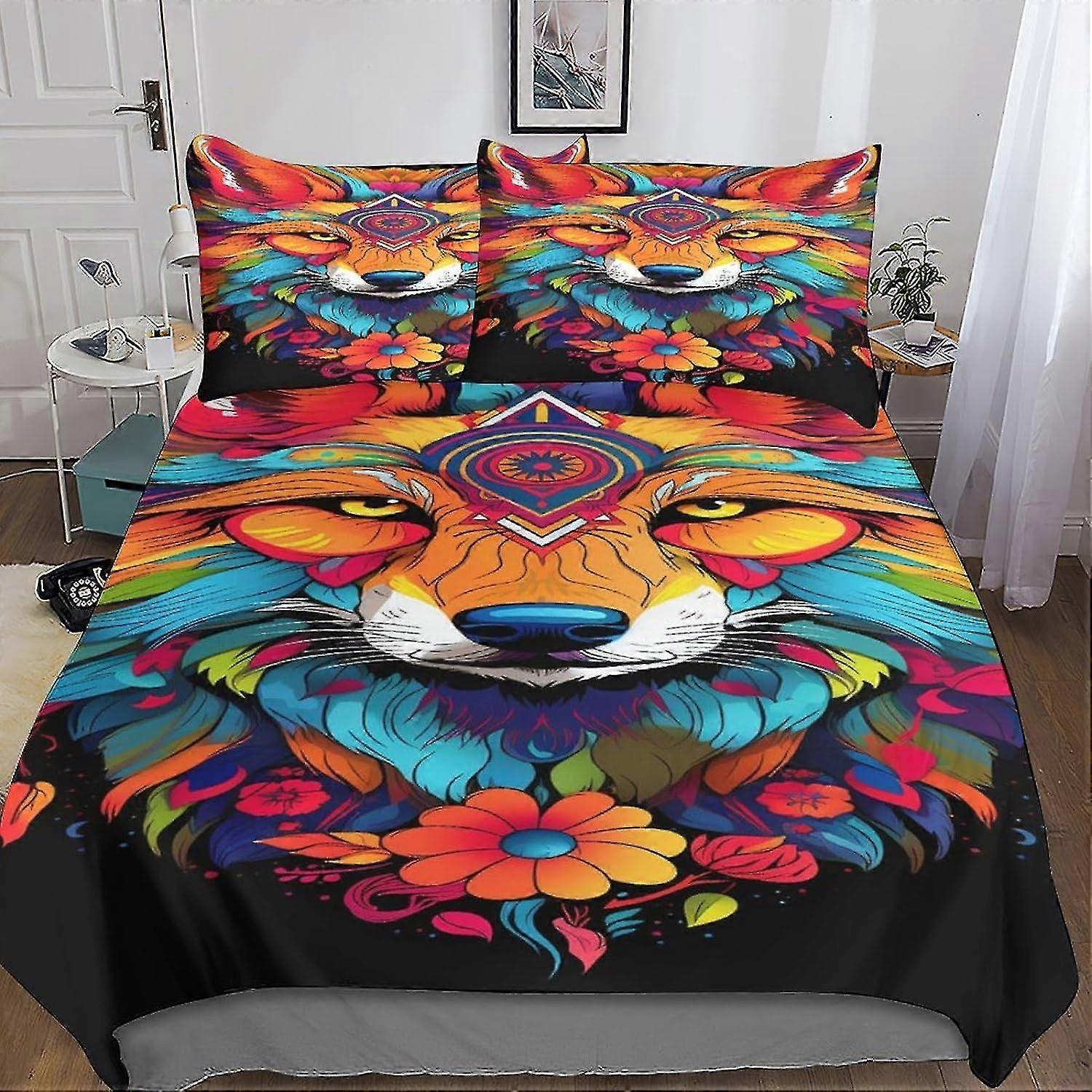 3 Piece Set Printed Duvet Cover Bed Set for Certain Brand, Soft Colorful Comforter Cover with Zipper and Pillowcases
