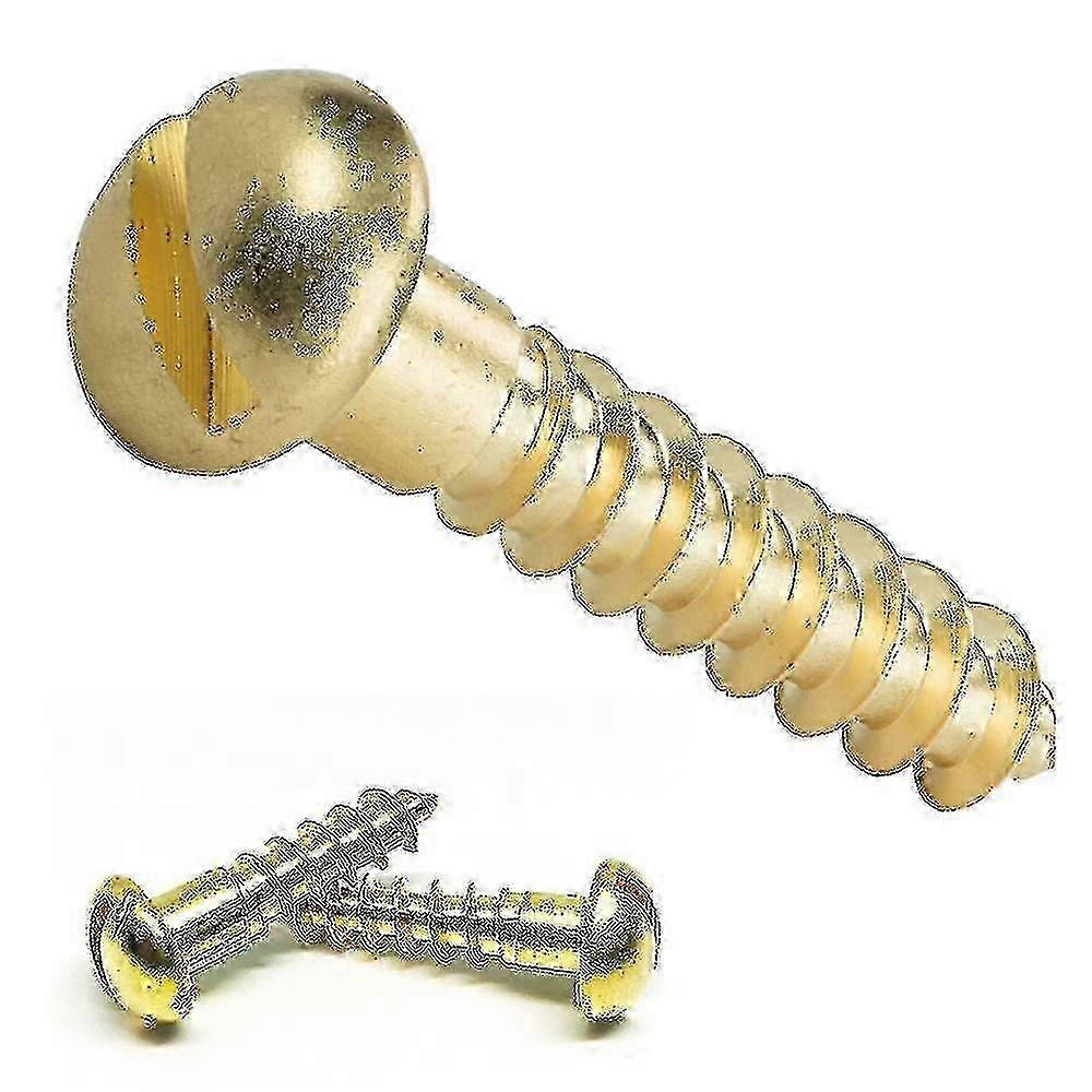 20pc Solid Wood Screws with Brass Round Chamfer Head for Woodworking Tools