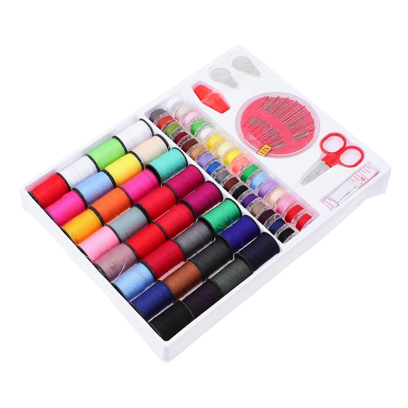 Sewing Kit 1 Set Multifunctional Plastic Kit With Threads Needles Pins Tools