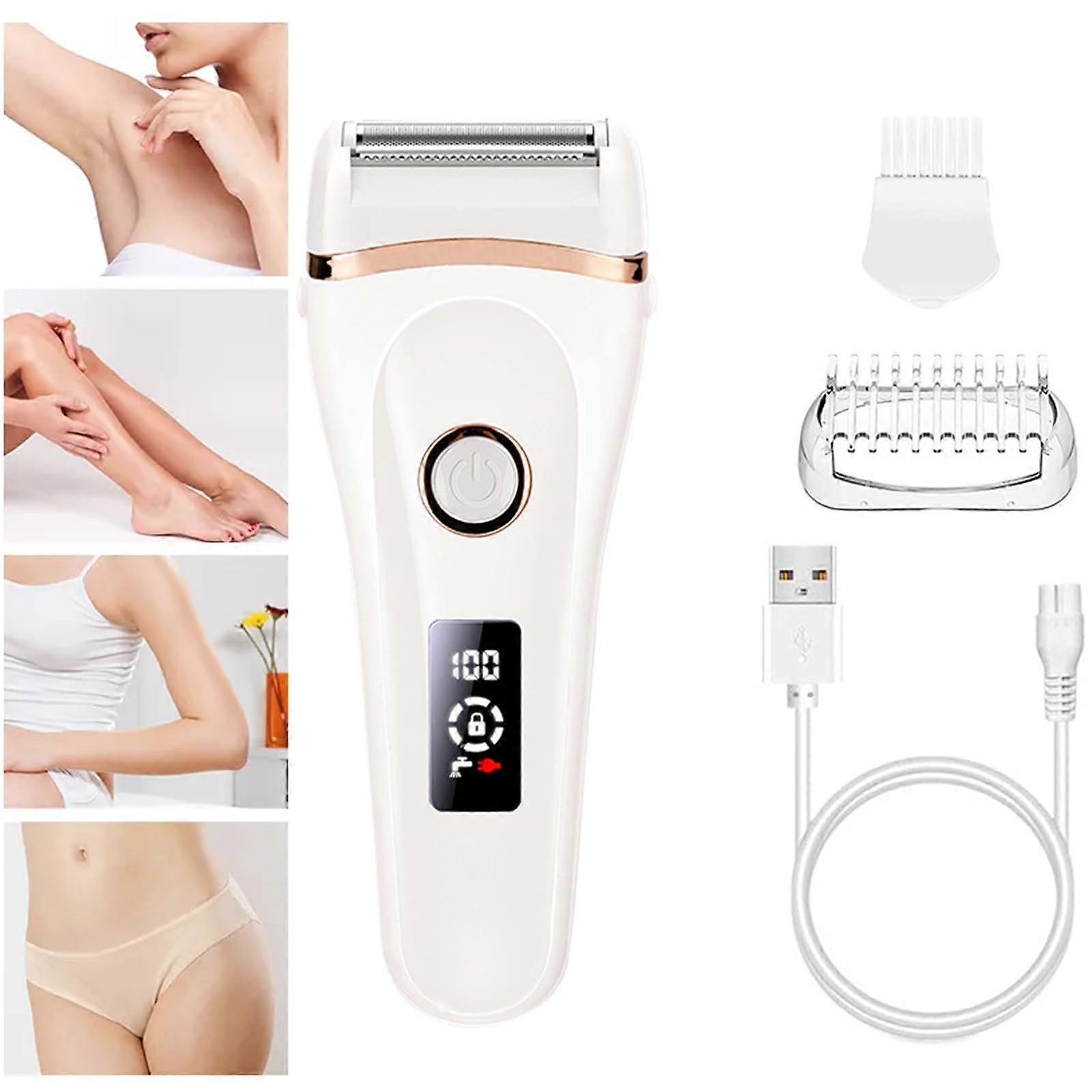 Intimate Shaver for Women, USB Rechargeable Waterproof Electric Razor for Arms, Legs, Armpits & Sensitive Areas