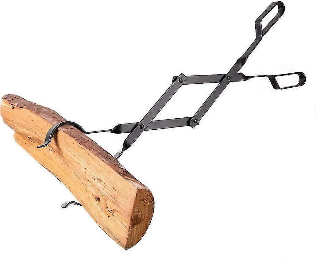 Firewood Tongs - Reinforced Wrought Iron for Extra Strength - 26 - Log Grabber for up to 12 Thick Logs - Rust Resistant Finish Fireplace Ton