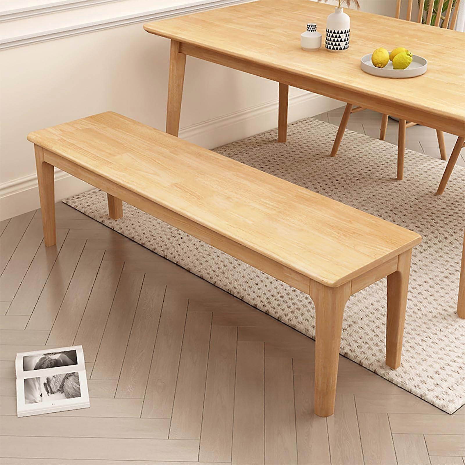 Farmhouse wooden bench with sturdy frame, industrial shoe bench, natural color, 100 cm