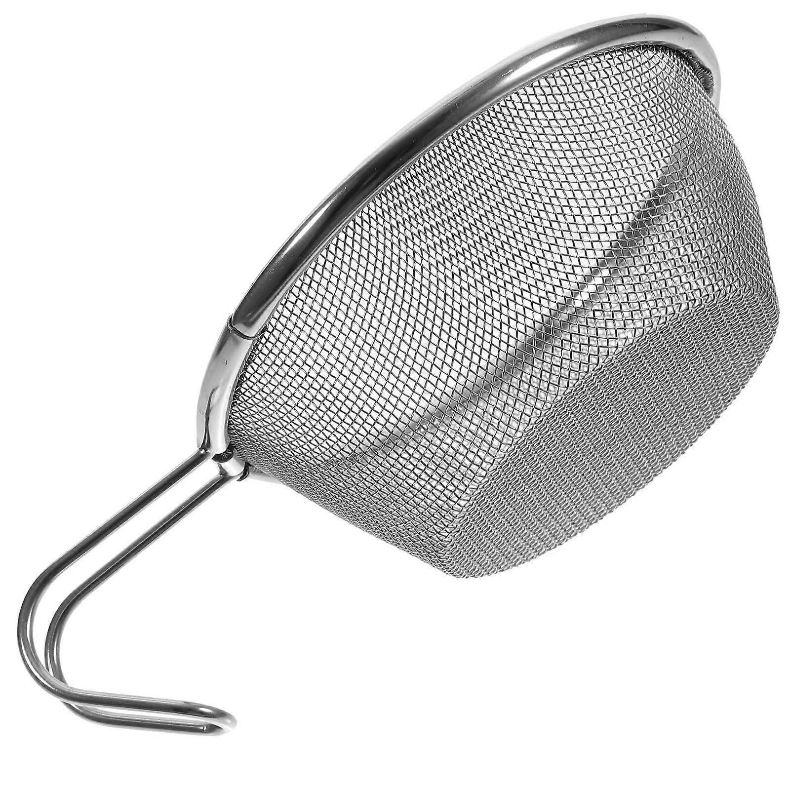 Fine Mesh Food Strainer Stainless Steel Strainer Ladle Home Use 6.7×4.7×2.0in Washable 1Pcs