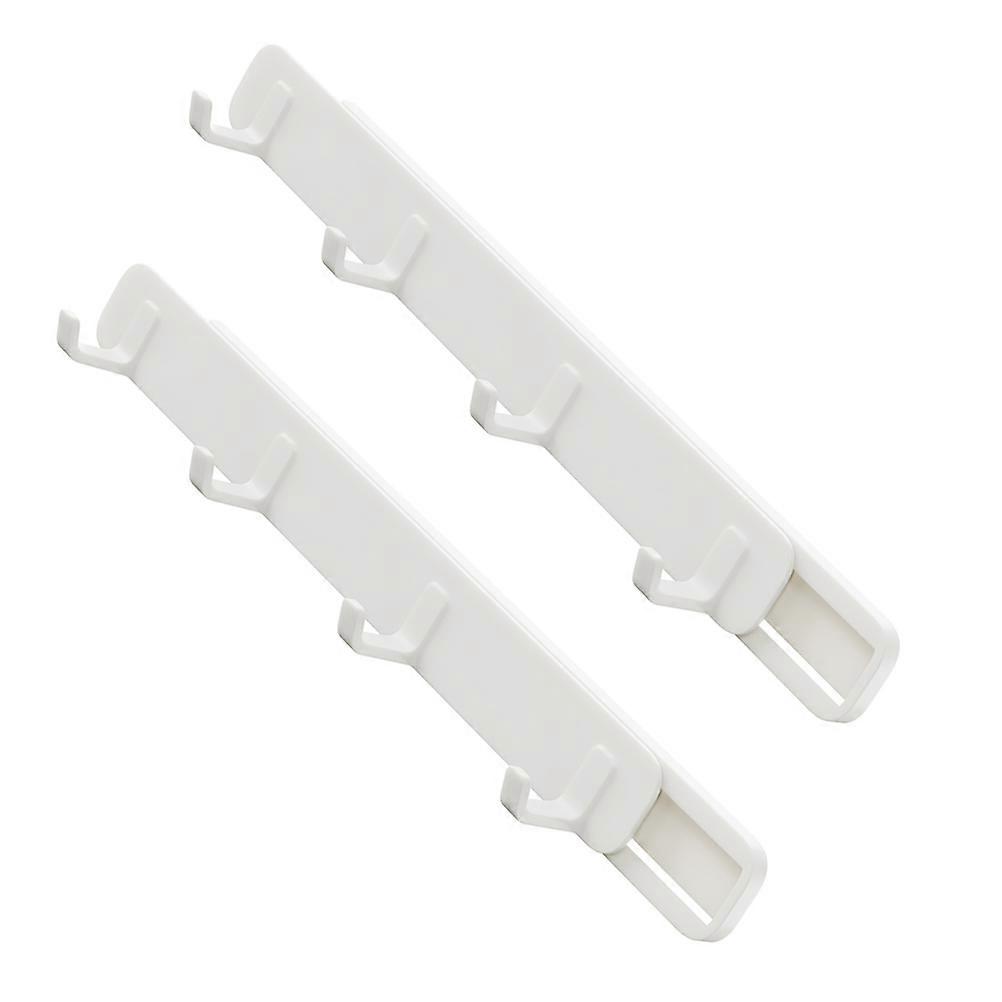 Retractable Gaps Hook Wall Row Hook for Storage 2Pcs White ABS Hooks