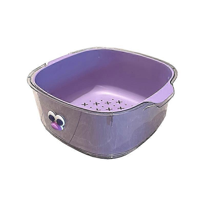 Household Dual Layer Thickened Cartoon Draining Basket Multifunctional Kitchen Dishwashing Hamper