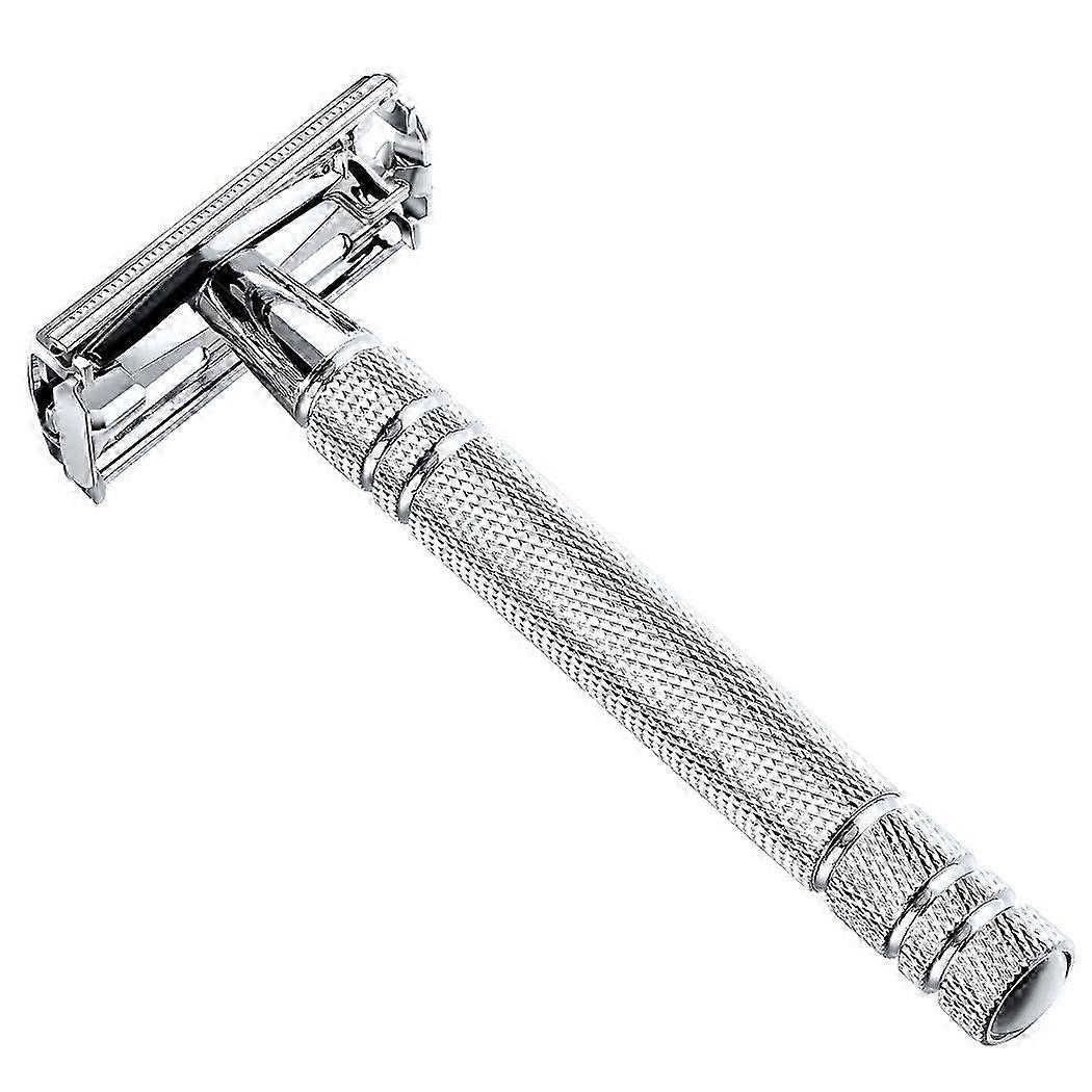 Manual Shaving Razor with Stainless Steel Construction and 5 Double Edge Blades, Suitable for Classic Shaving Enthusiasts