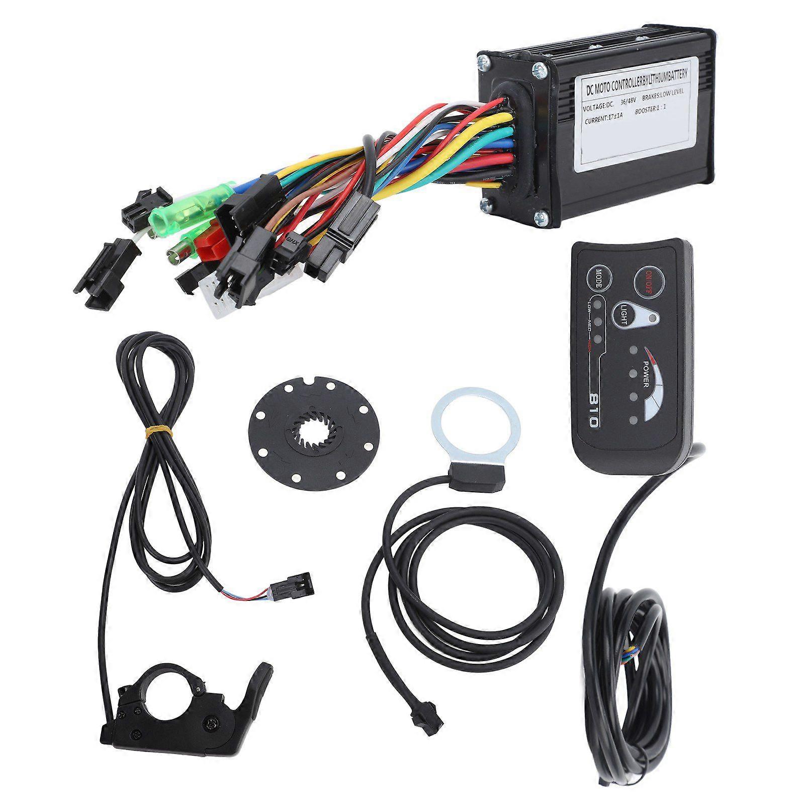 DC 36V 48V 17A 3 Modes Controller with S810 Panel with FT 8C Magnetic Points with 109R Throttle for 250W350W MotorYMQX)