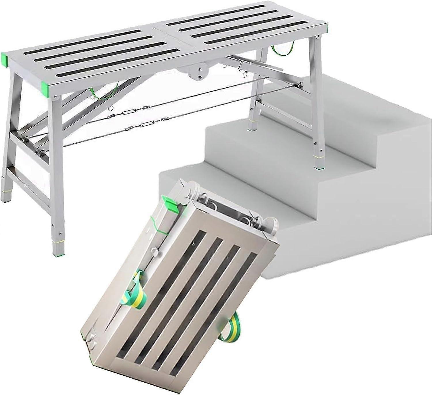 Folding Work Platform Adjustable Height for Home Use and DIY Projects 140x40 cm - Stable, Easy Setup