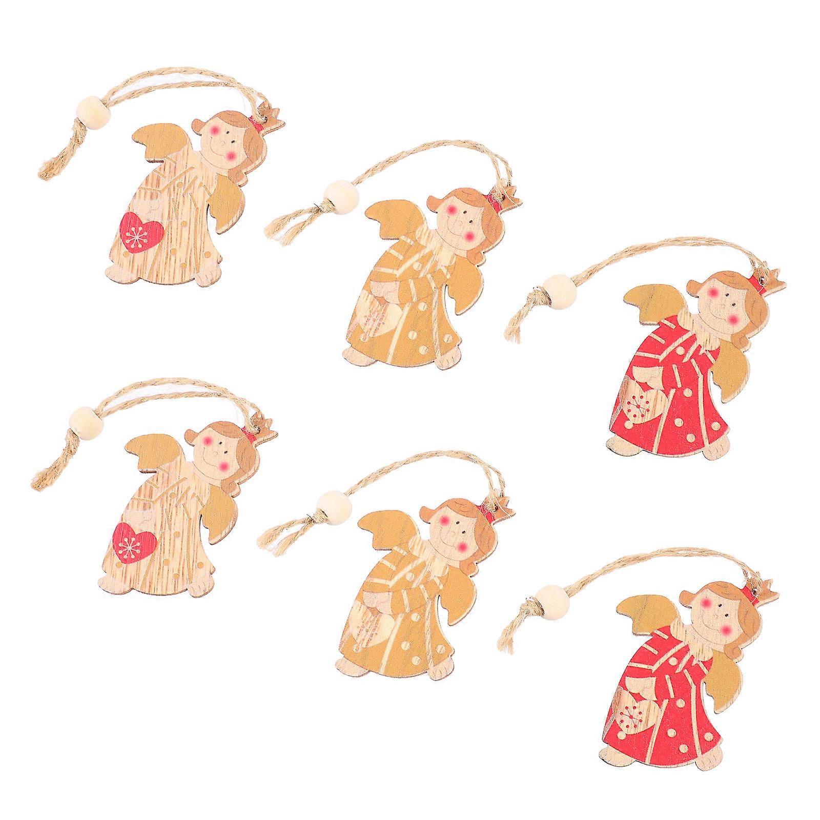 Tree Hanging Angels Resin Angel Doll Pendants Tabletop Decor Christmas Style 6Pcs Design