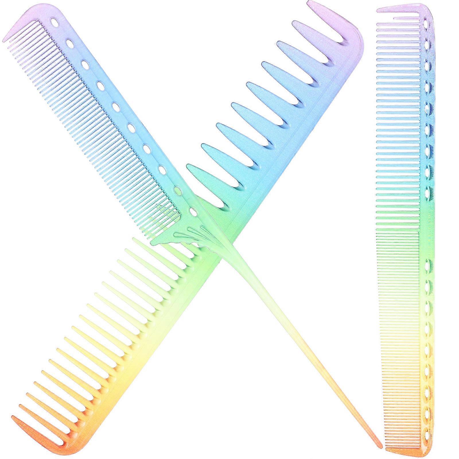 Colorful Durable Hairdressing Comb Set Fine Cutting Styling Tool for Curly & Straight Hair, Portable Compact Design for Salon & Home Use