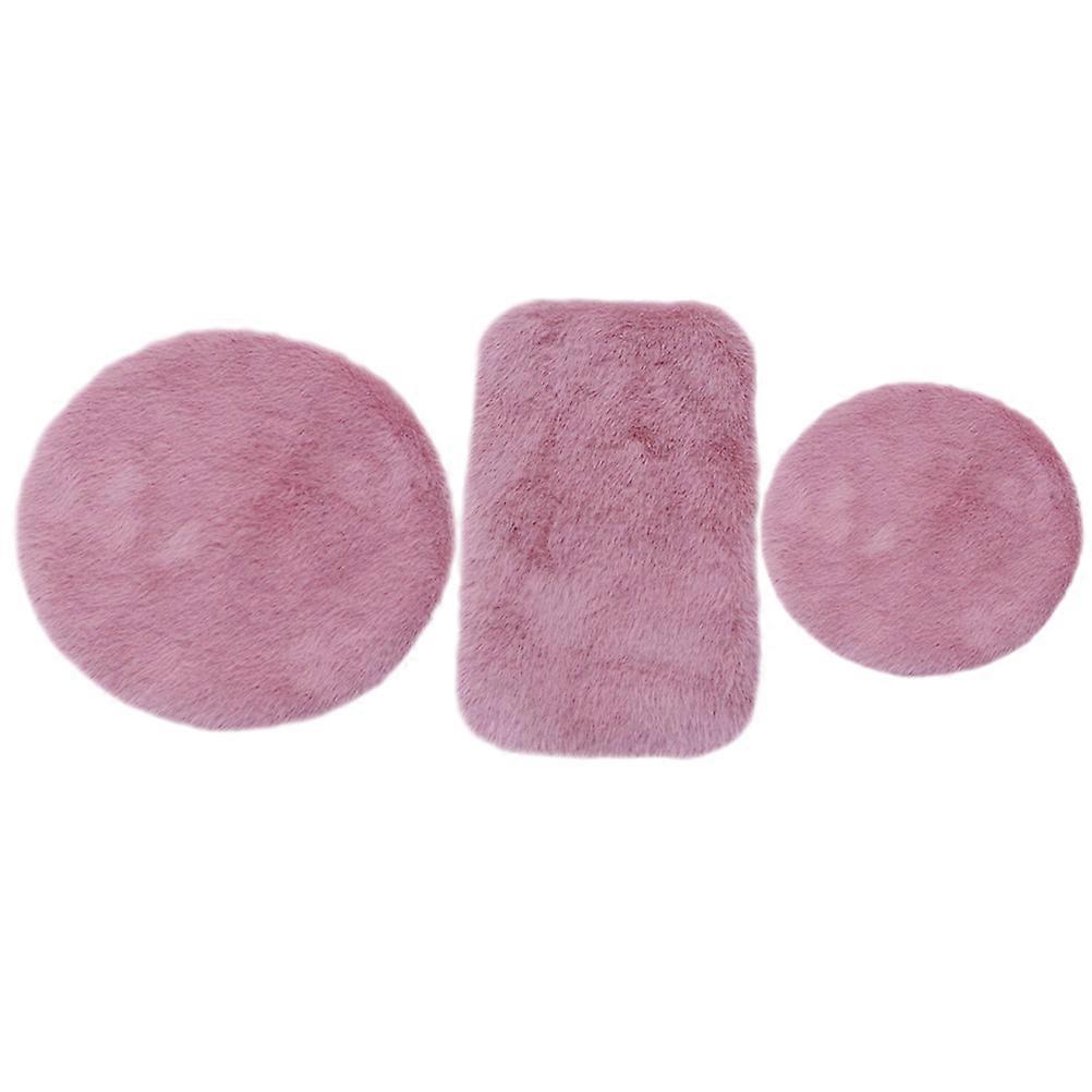 Miniature House Rugs Mini House Rug Hands On Ability Enhancement Hobbyists Pink Color 3Pcs