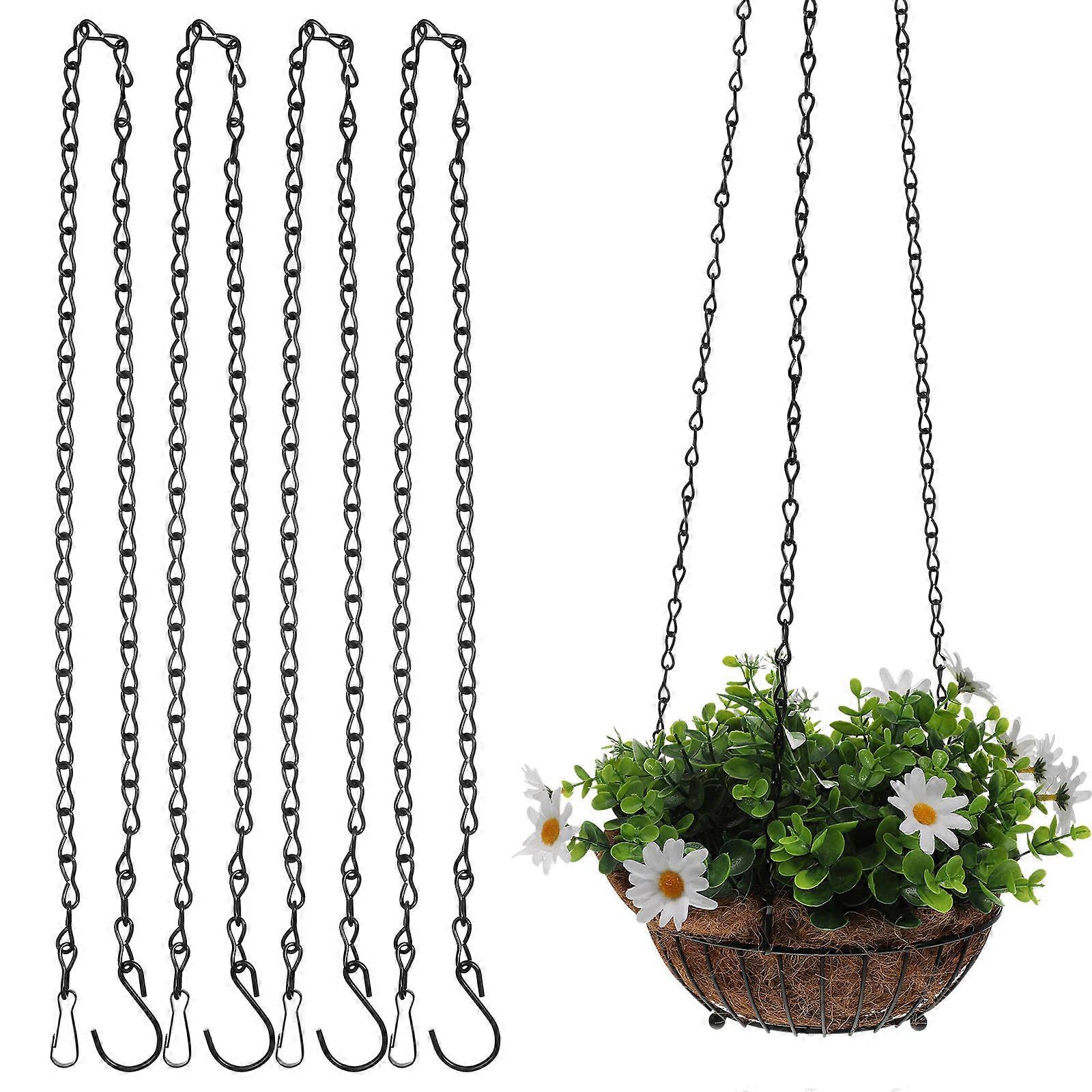 Hooks For Hanging Plants Metal Bird Feeder Chains Elegant Design Planter Support 90cm 4Pcs