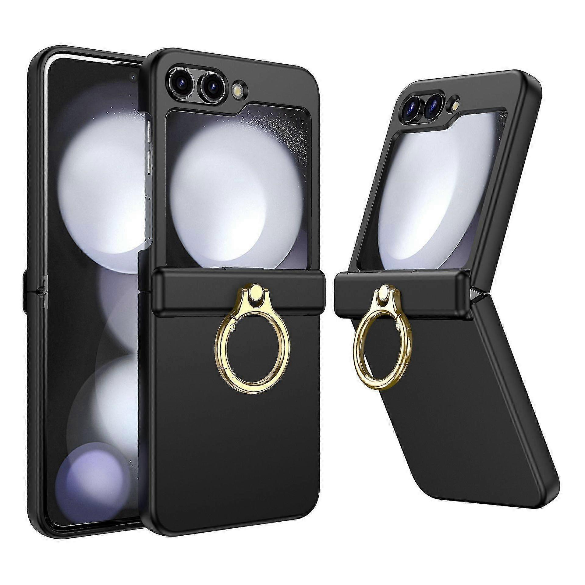 For Samsung Galaxy Z Flip 6 Case with Hinge Protection & Ring Kickstand, Slim PC Shockproof Protective Case For Z Flip 6
