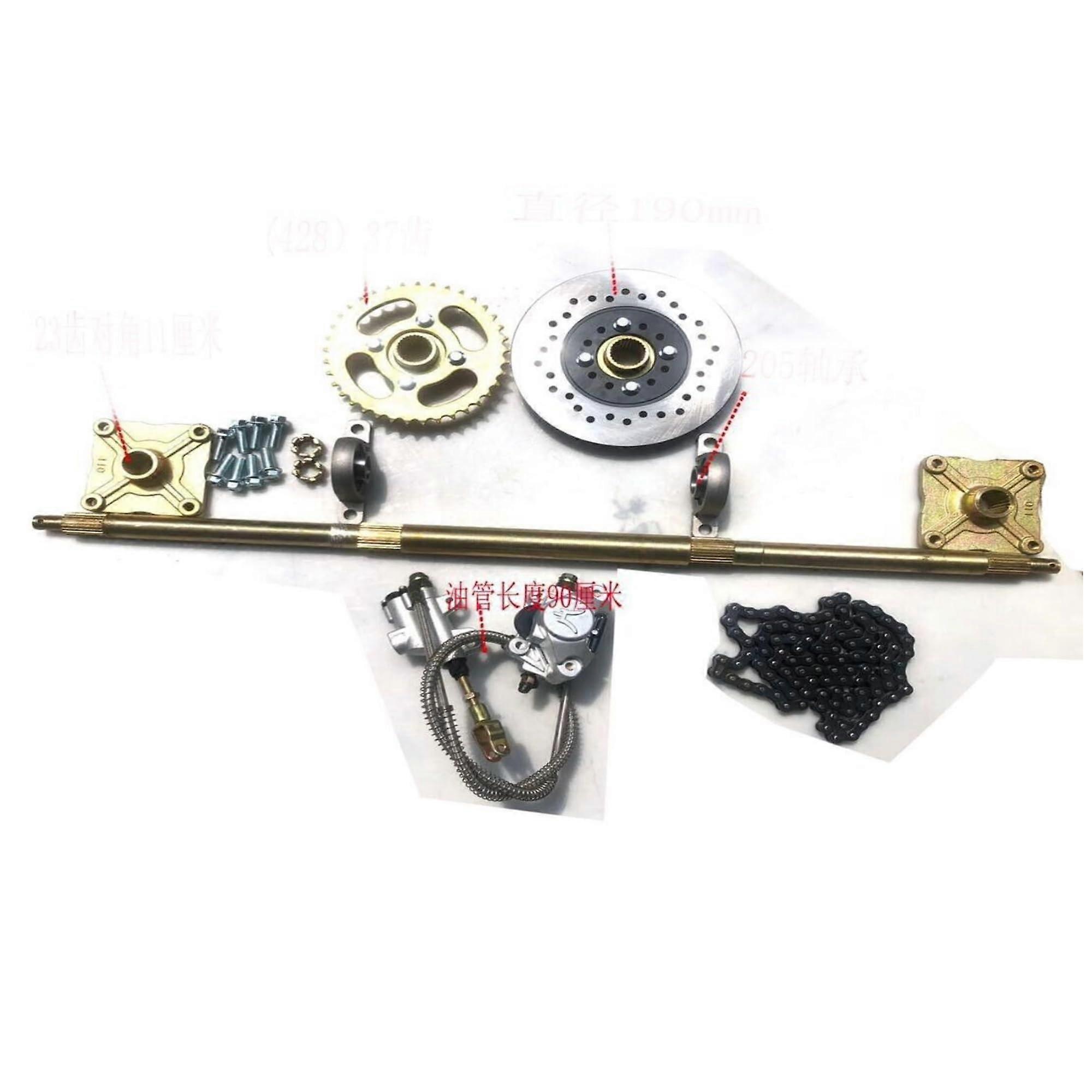 Rear Axle Set 815 mm with Brake, Sprocket, etc. for ATV, Quad 4 Stroke DIY