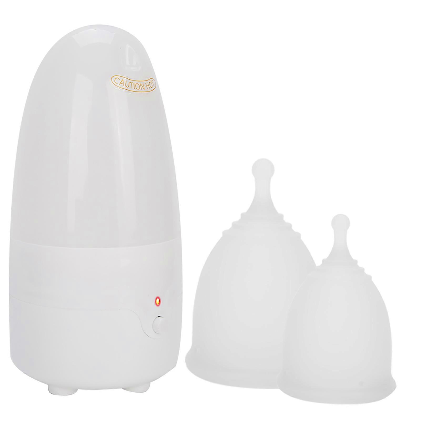 Reusable Silicone Female Menstrual Cup Set Steam Sterilizer Menstruation Health Care#3