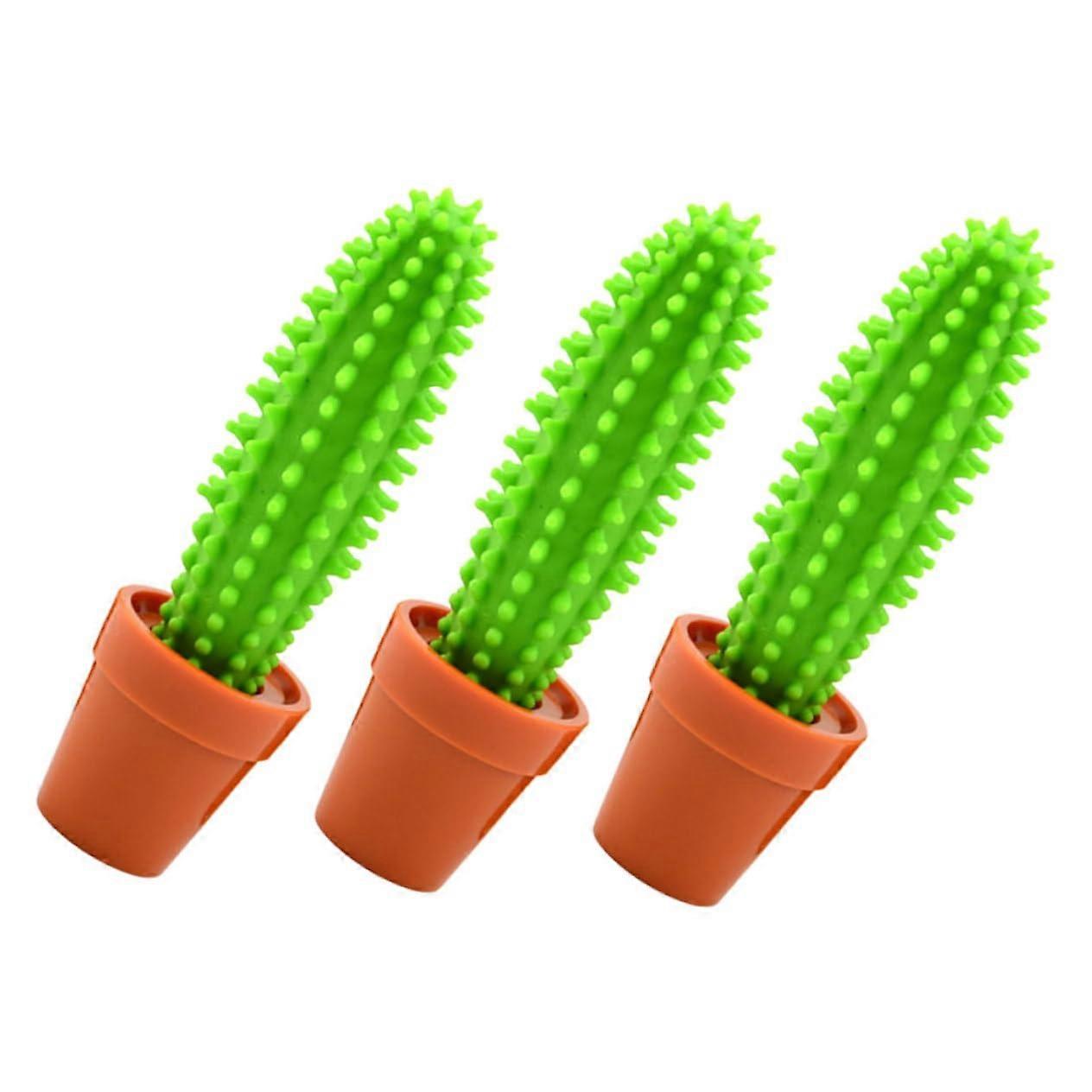 Cactus Ballpoint Pens Set of 3 Green Cactus Shaped Writing Instruments for Home Office and Party Use