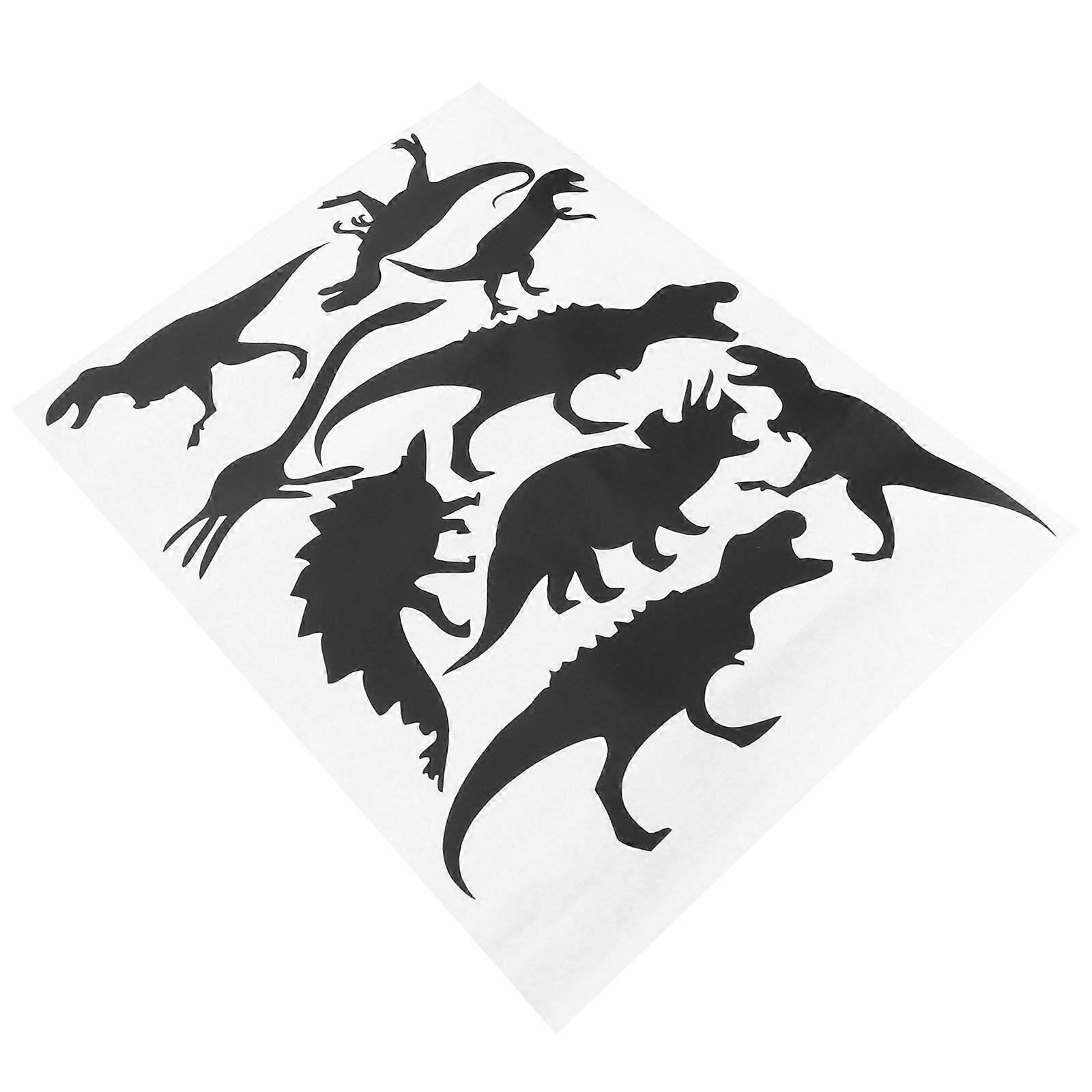 Removable Dinosaur Wall Decal PVC Sticker for Smooth Surfaces – Easy Peel & Stick Black Cartoon Design for Nursery, Bedroom, Playroom Decoration