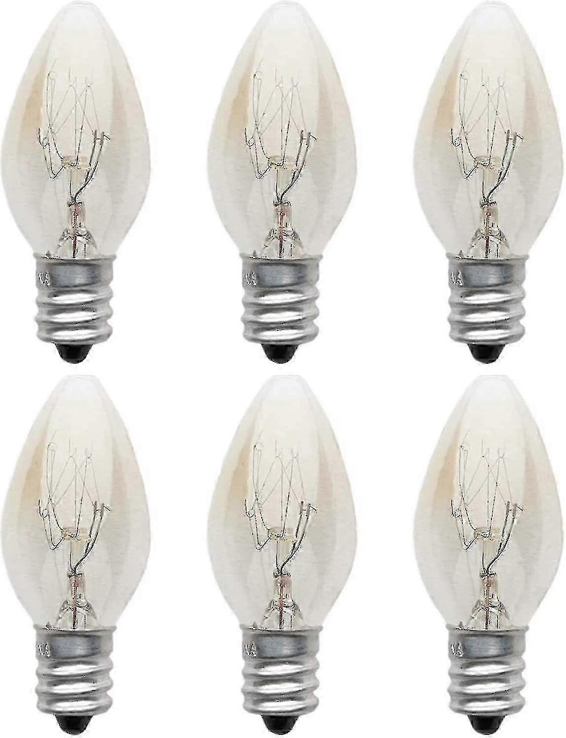 6 قطع لمبة كهربائية E12 مصباح متوهج 220 فولت 10 واط C7 تلميح فقاعة E12 مصباح ملح برغي صغير ، ضوء ليلي مع لمبة كهربائية للملح L SZRH AB