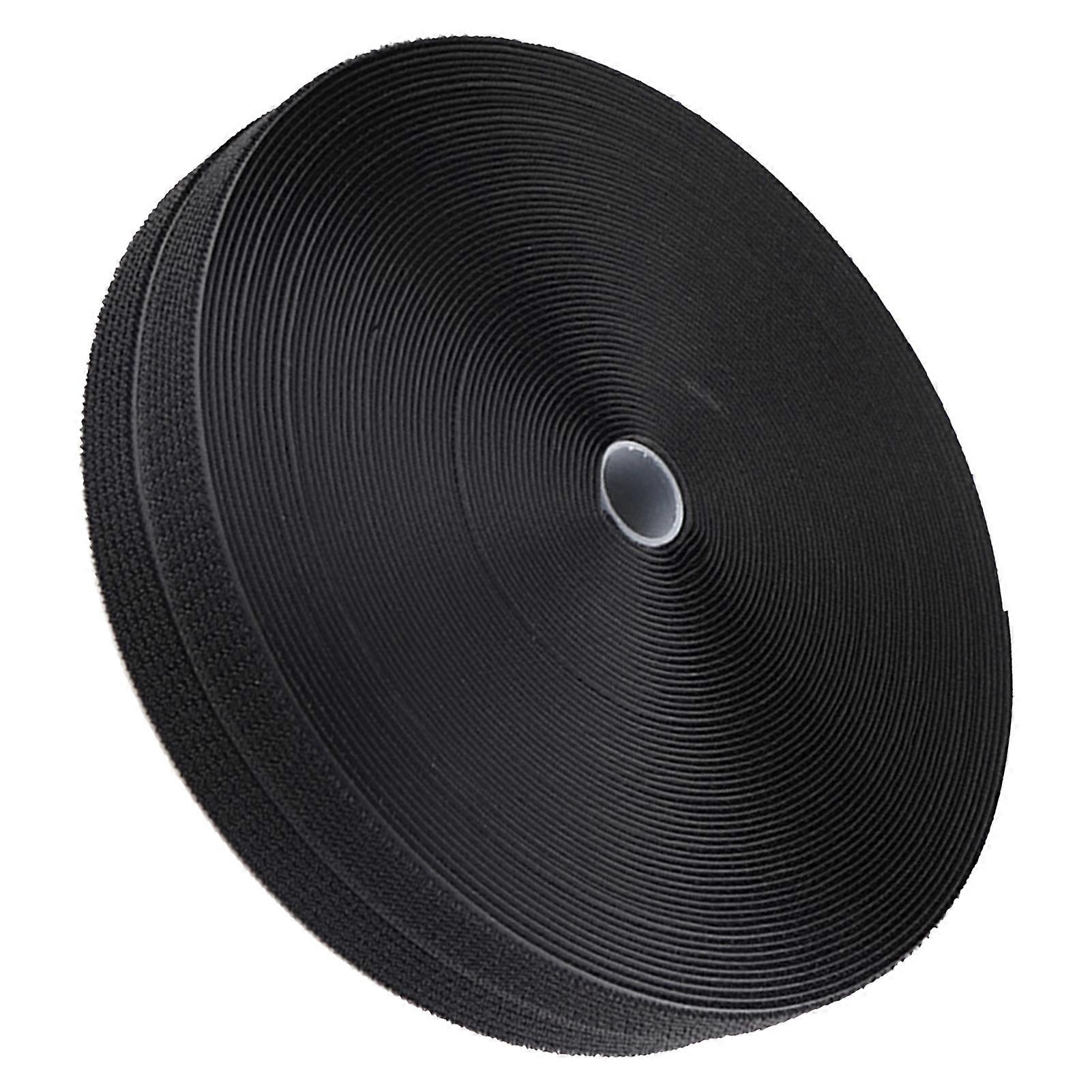 Hook and Loop Black Appearance DIY Cutting Reliable Adhesive Nylon 16mm Wide 25m Long Hook and Loop Strip