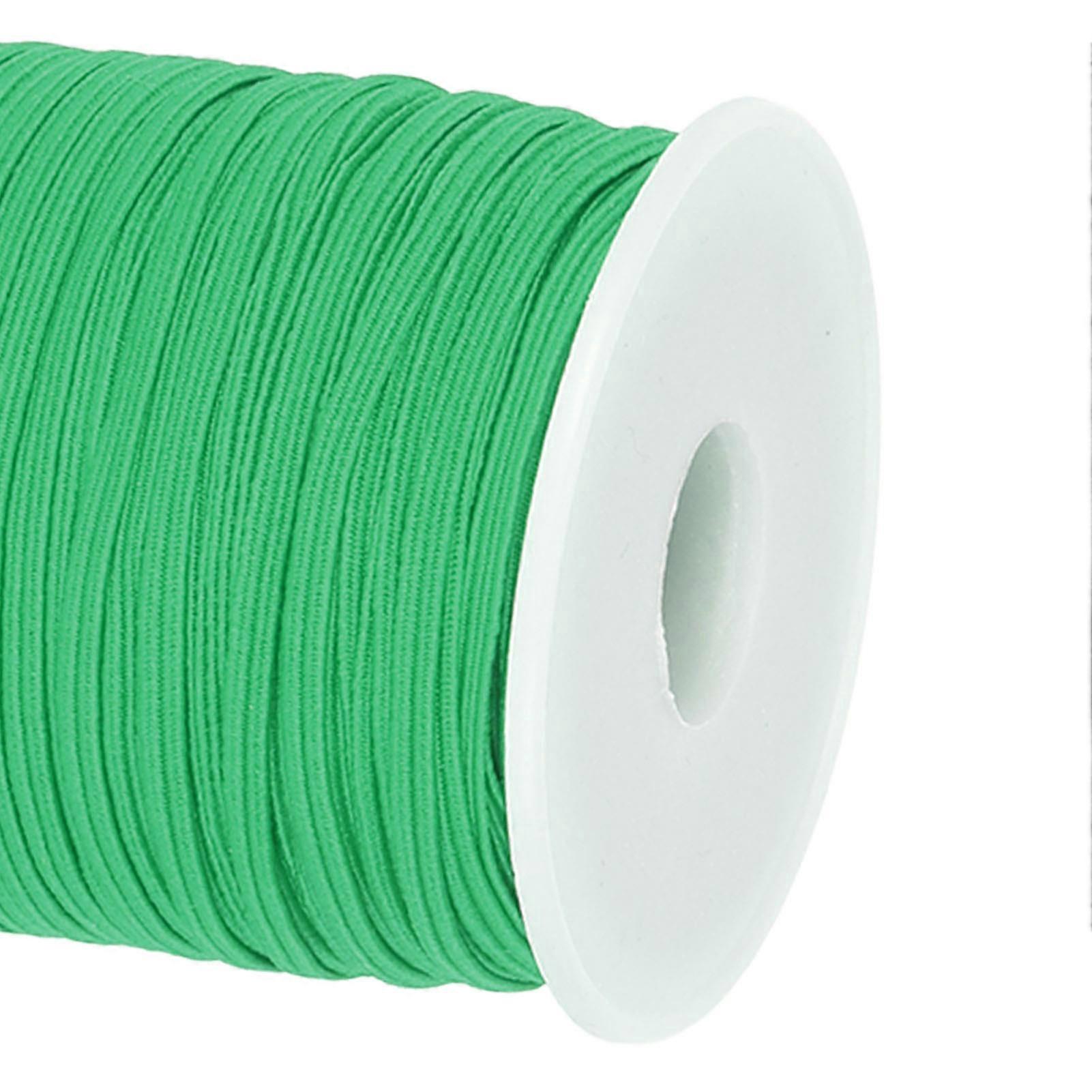 Elastic Cord 50 Yards 0.1in Wide Soft Flexible Nylon Breathable Washable Bracelet String for Handicraft DIY Beads Green