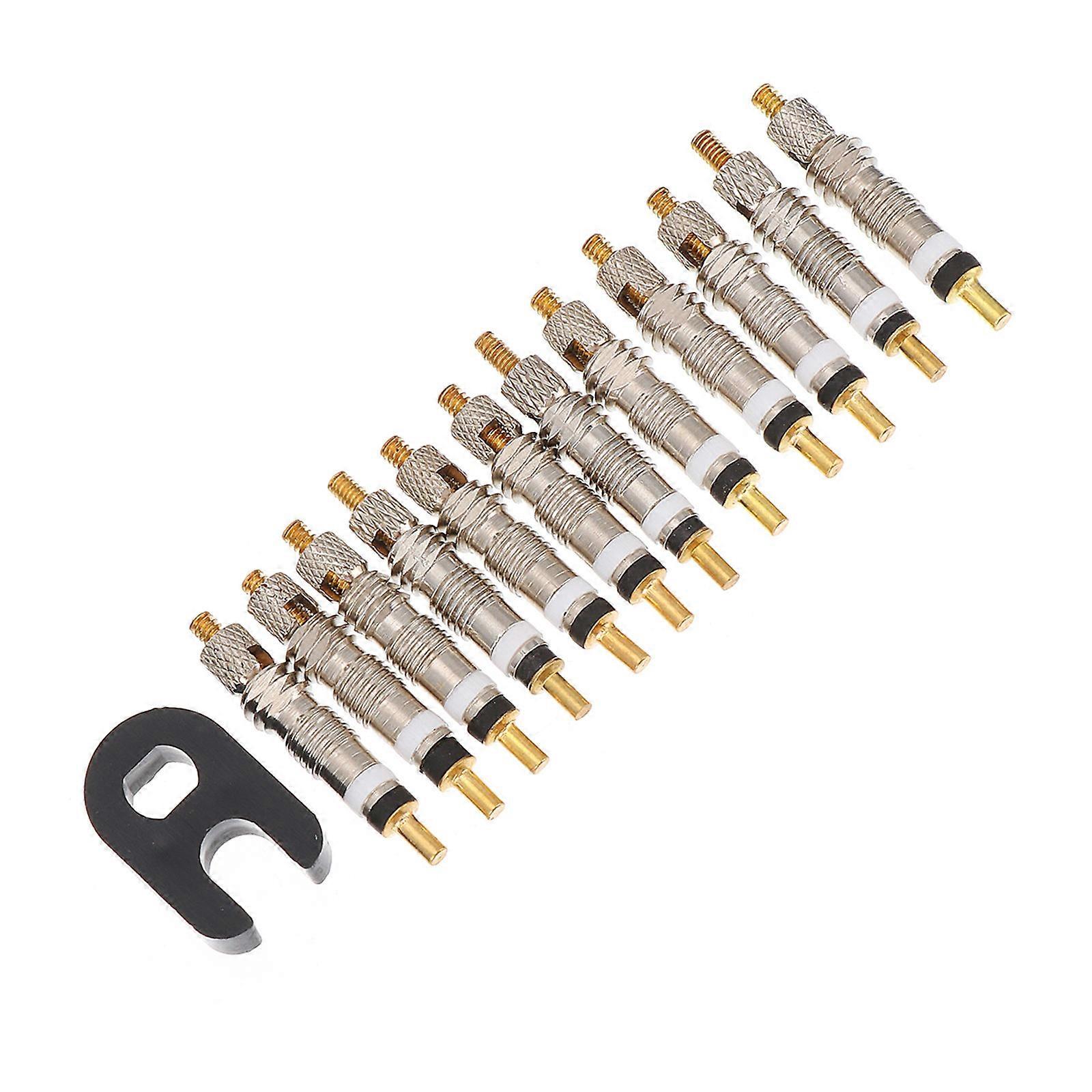 Valves Core for Bike Made of Copper and Plastic Assorted Color Easy to Install with Tool 12 Pieces