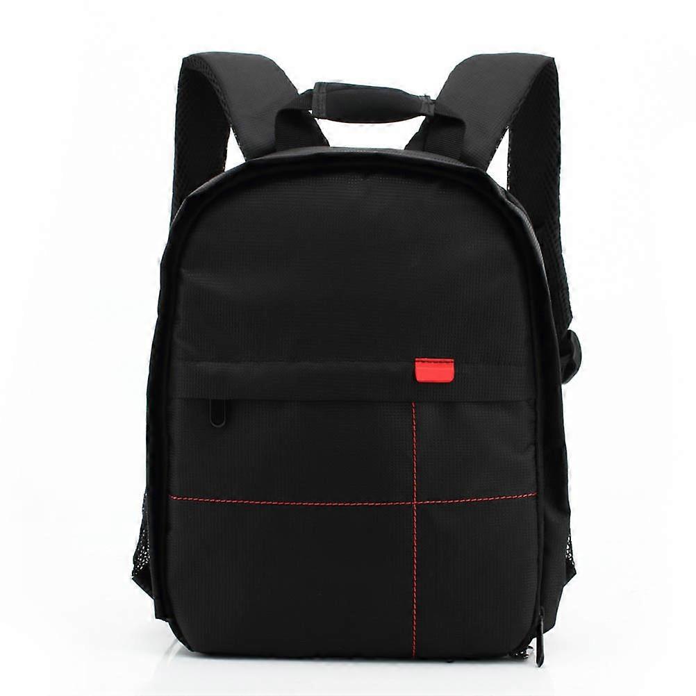 Black Nylon Camera Backpack for DSLR Travel with Adjustable Dividers and Comfortable Straps 15.7x9.8x5.9 inches