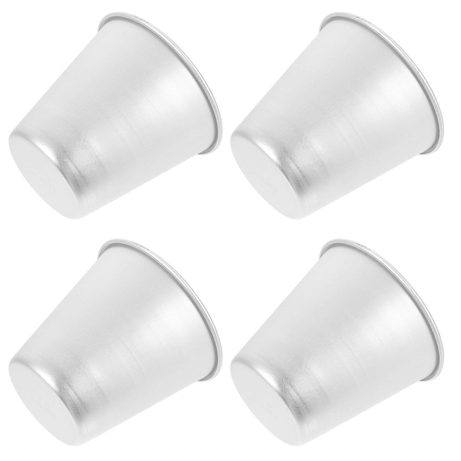 Pudding Making Tool Dessert Molds Silver Color 8x7.2cm Size Corrosion Resistant 4Set
