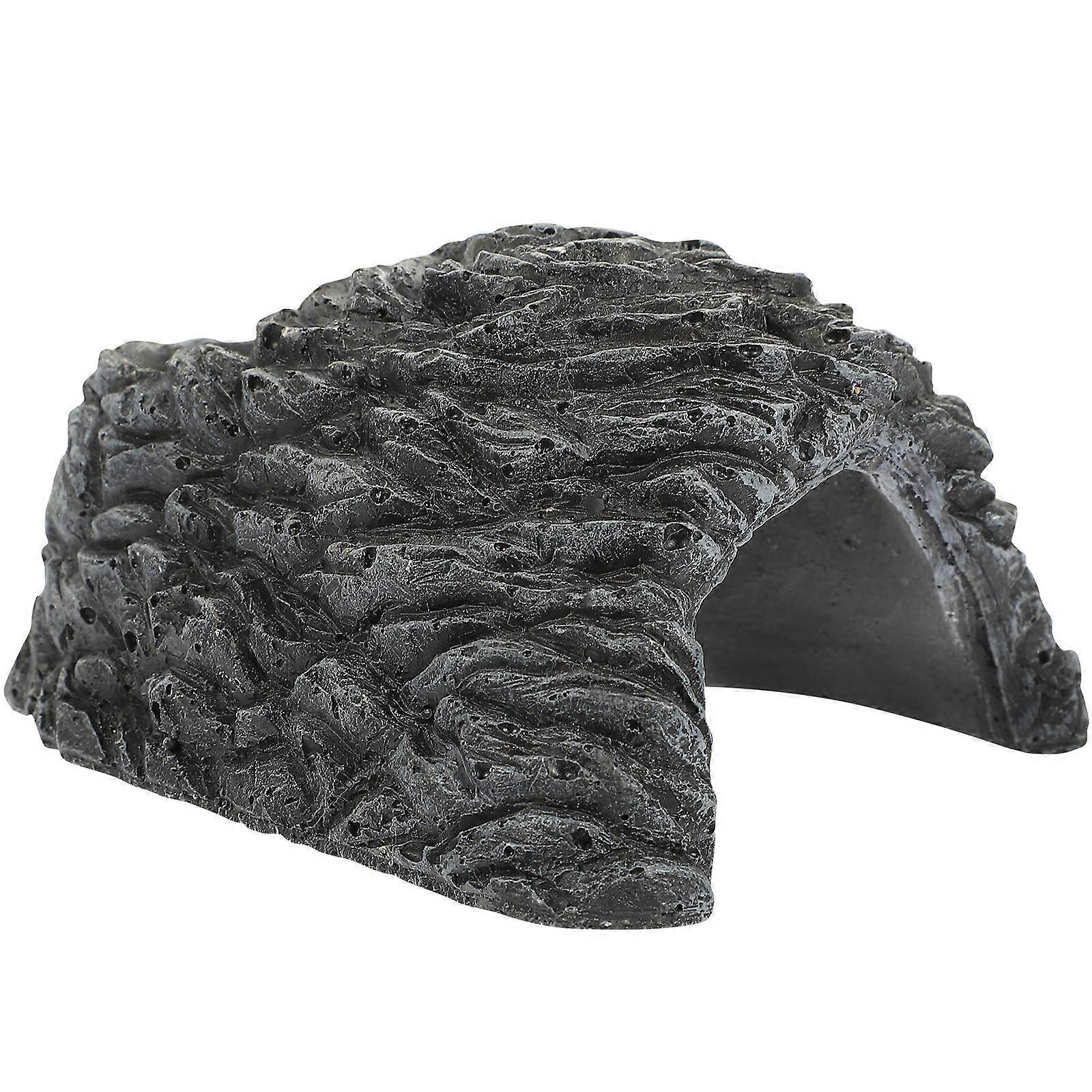 Realistic Details Reptile Shelter Stone Shape Landscaping Decor Hiding Place 1Pack
