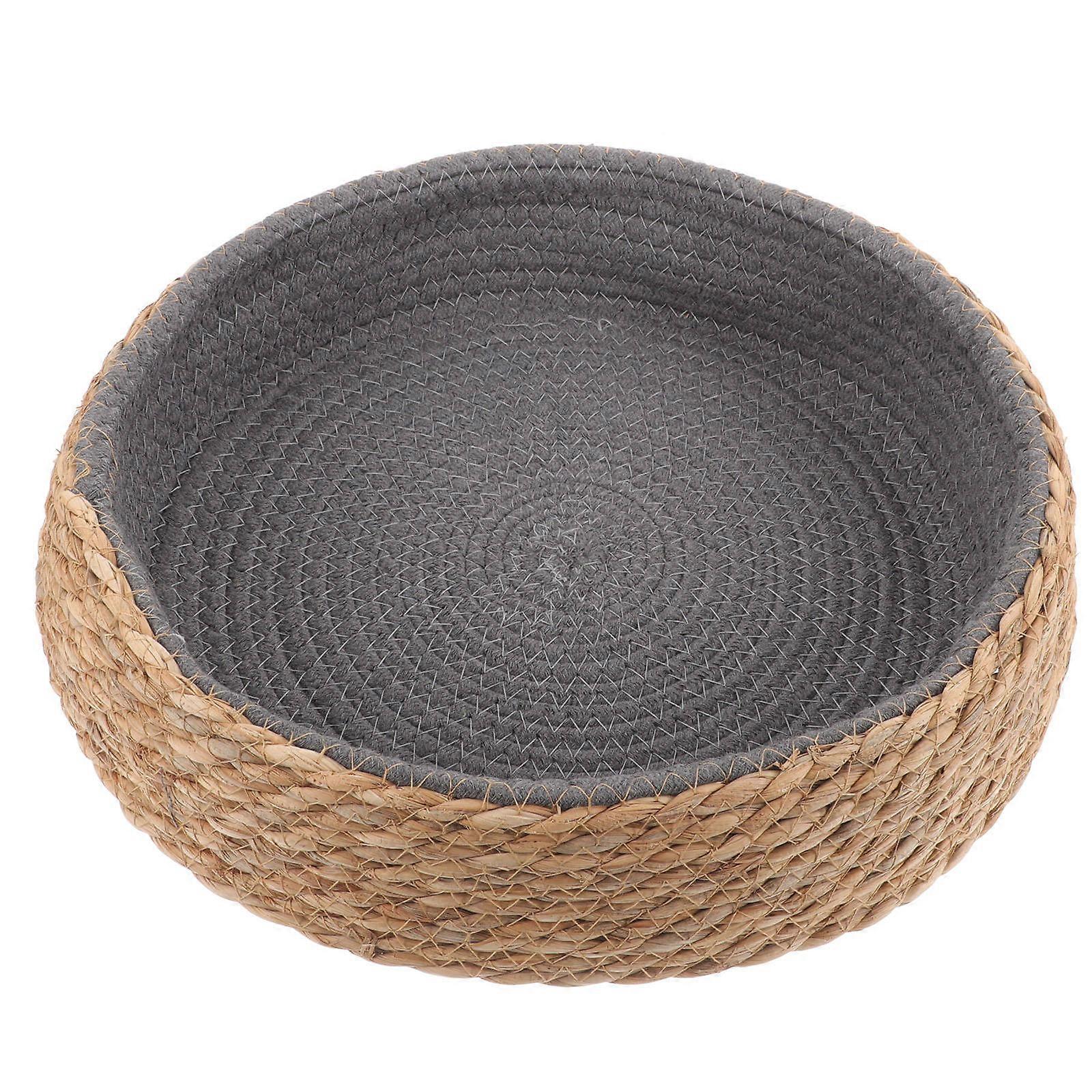 Round Woven Pet Bed for Cats and Dogs in Assorted Colors Lightweight and Durable 12.5 inches