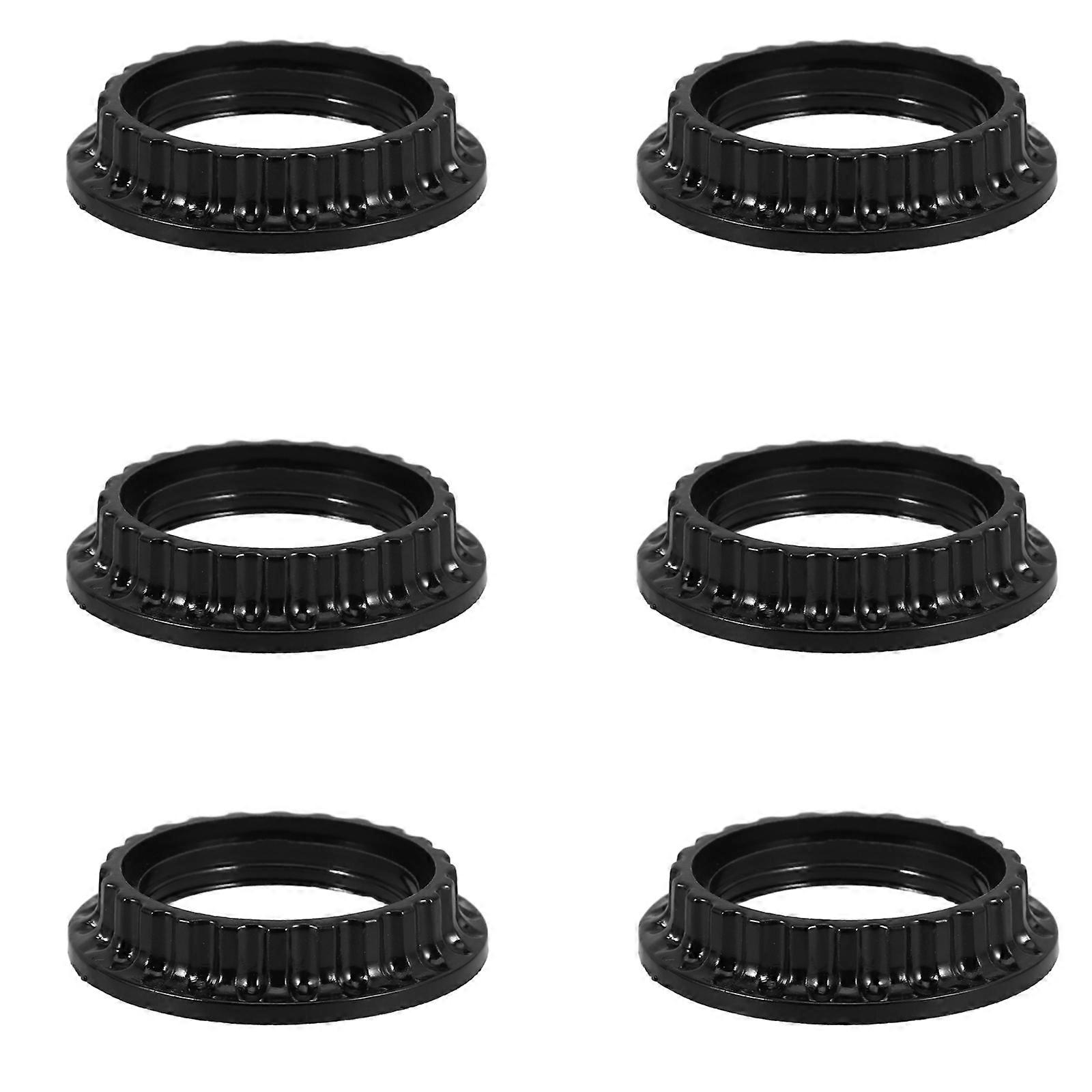 Lamp Holder Ring Light Socket Collar General Users Black Color Circular Style Replacement Solution 6Pcs