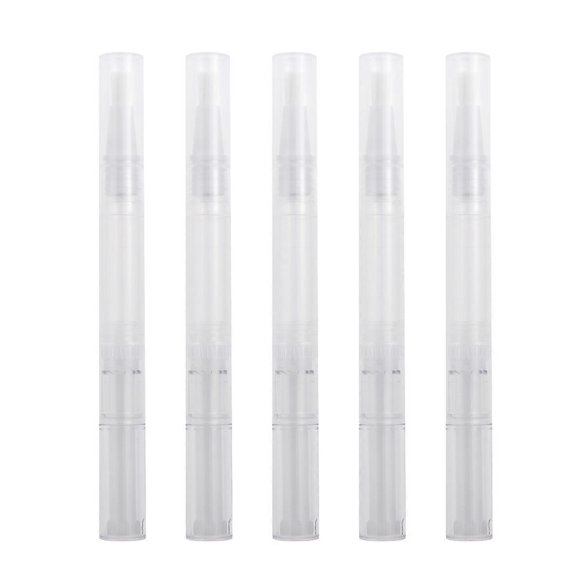 20pcs Transparent Empty Nail Oil Pen Cosmetic Container Lip Gloss Brush Applicators Liquid Tube Transfer Pipettes (NO.1, 3ml)