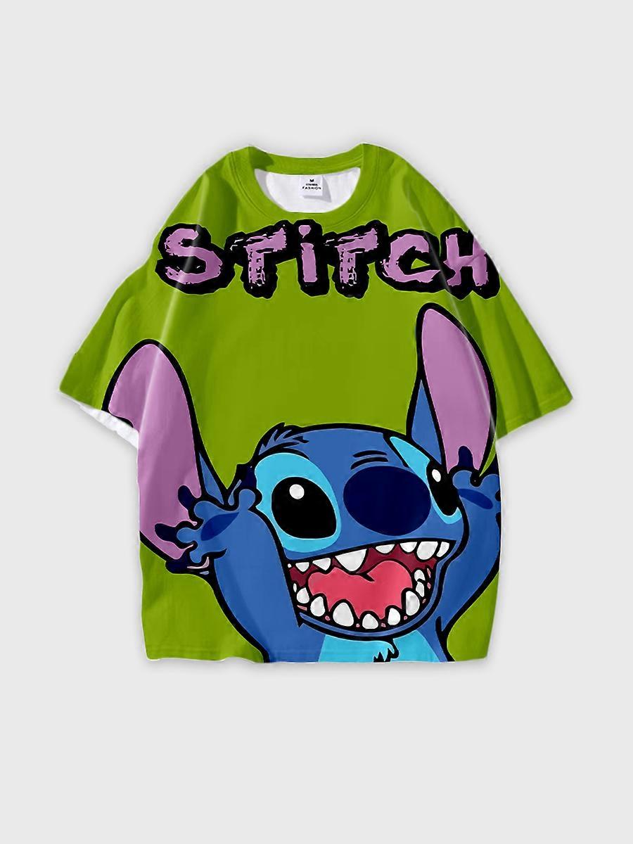 T-shirt round neck Cartoon Pattern loose short sleeve D3396