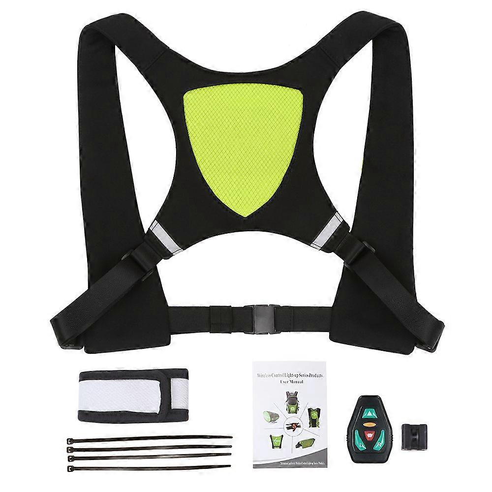 USB Rechargeable Reflective Vest Backpack with LED Turn Signal Light Remote Control Outdoor Sport Safety Bag Gear for Cycle Running Walking Jogging