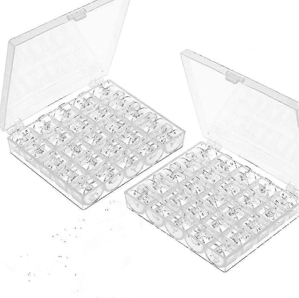 2pcs Sewing Machine Bobbin Including Storage Box Plastic Sewing Machine Bobbin Transparent Bobbin Bobbin Box Set